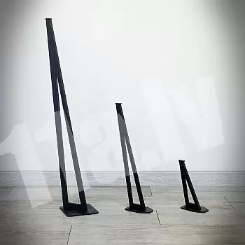 Metāla tērauda mēbeļu galda kājas Pin, augstums 18cm / 40cm / 71cm, komplektā 4 gab
