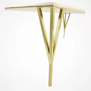 Auksinės spalvos dekoratyvinės metalinės stalo kojos „Triple“ (42, 72 cm) - 4 kojų rinkinys