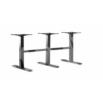 High quality three-piece metal table leg made of steel, designed for large tables, black color, for tabletops up to 280x100 cm
