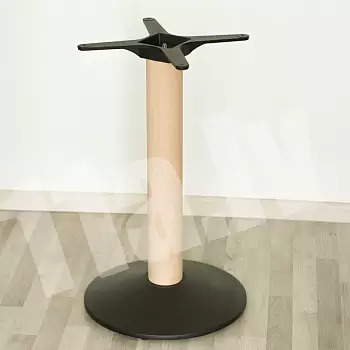 Kafijas galdiņš metāla-koka pamatne, galda virsmām ar diametru līdz 80 cm, augstumiem 60 cm, 72 cm, 106 cm