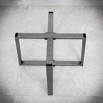 Skrūvējama metāla galda pamatne Cross-Frame izgatavots no tērauda, izmērs 60x40cm, melnā krāsā