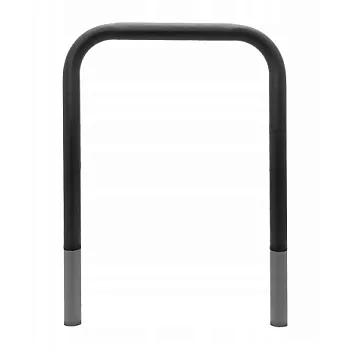Outdoor metal bicycle parking rack from steel, concrete-anchored, black color, size 80x80 cm