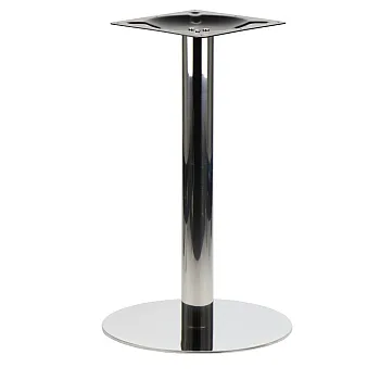 Pulēta nerūsējošā tērauda galda kāja, pamatnes diametrs 44,5 cm, augstums 72,5 cm