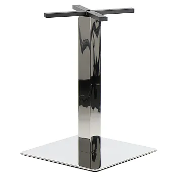 Poleeritud roostevabast terasest lauaalus, kõrgus 72,5 cm, alumine alus 50x50 cm
