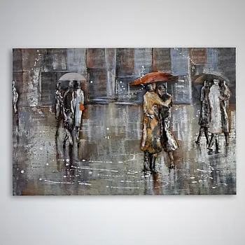 3D metallikunst &amp;amp;quot;Vihmapäeva resonants&amp;amp;quot;, mõõdud 70x120cm