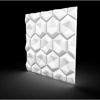 Dekoratyvinės sienų plokštės iš polistirolo Celės, 60x60cm, baltos spalvos, komplekte 12 vnt.