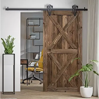 Sliding door steel system for single-sided wooden doors with weight up to 130 kg, length 2 meters, wall-mounted