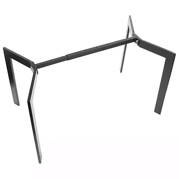 Garumā regulējams galda rāmis melnā krāsā. Regulācija: 104-144 cm, dziļums 68 cm, augstums: 72,5 cm