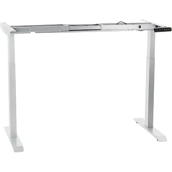 Metal table frame with electric height adjustment, white color, two motors, height 70.5-118 cm, length 119-172 cm