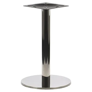 Central table leg made of steel, round base, polished, diameter 45 cm, height 71.5 cm