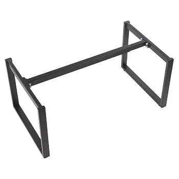 Masīvs metāla galda rāmis ar kvadrātveida kājām, melnā krāsā, augstums 42 cm, regulējams garums 80–130 cm