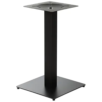 Metal central table base made of steel, height 73 cm, bottom base dimensions 45x45 cm, black color