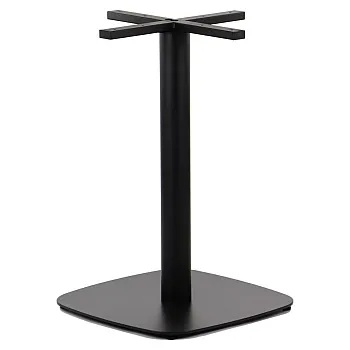 Metalinis centrinis stalo kojas iš plieno, juodos spalvos, aukštis 73 cm, pagrindo matmenys 55x55 cm