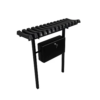 Metallist kalmistupink PVC ribidest allalastava istme ja lukustatava kastiga, laius 80 cm
