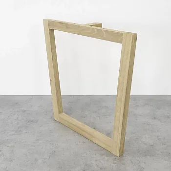 Neapstrādātas ozola galda kājas galdiem, trapecveida forma, augstums 71 cm, max platums 78,5 cm, komplektā 2 gab.