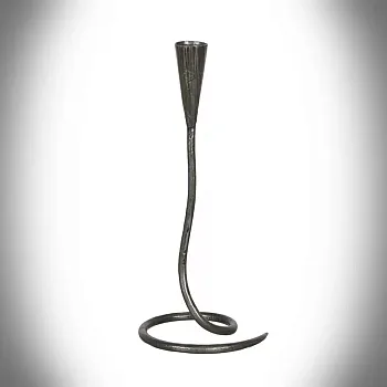 Medieval Castle-Inspired Forged Candlestick - impressive height 32 cm, width 13 cm, weight 300 grams