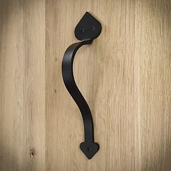 Stumdomų durų metalinė trauka, rankena iš plieno, juodos spalvos, aukštis 23,2 cm, svoris 250 gramų, rinkinys iš 4 vnt.