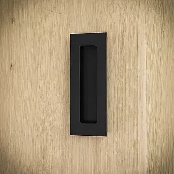 Sliding door metal pull, handle, made of steel, black color, lacquered, height 11 cm, weight 50 grams, set of 4 pieces