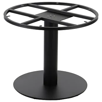 Keskmine metallist lauajalg terasest suurtele lamineeritud plaadist lauaplaatidele, musta värvi, kõrgus 72,5 cm, maksimaalne läbimõõt 70 cm