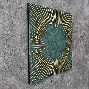 Abstraktne 3D metallist seinakunst, pilt &amp;amp;quot;Päike&amp;amp;quot;, suurus 60x60cm