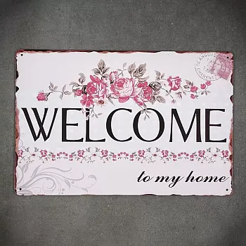 Decorative wall plaque, WELCOME FLOWER, 30x20 cm