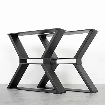 Set of 2 modern industrial metal table legs &amp;quot;Prestige&amp;quot; – size 40x45 cm | durable coffee table &amp;amp; bench base