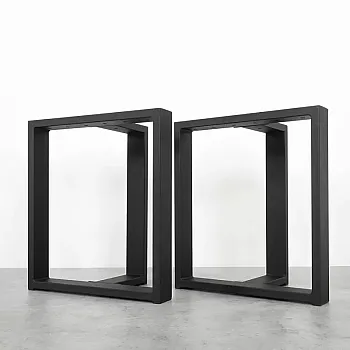 Premium sunkios konstrukcijos 3D plieninės T formos stalo kojos – modernus industrinis metalinis pagrindas kavos stalui arba suoliukui, 40x45x17 cm, 2 vnt komplektas