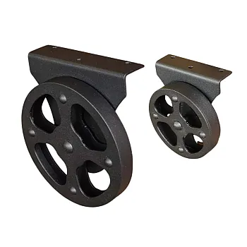Tērauda mēbeļu ritenīši ar diametru 12 cm / 20 cm, komplekts no 2 gabaliem