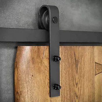 Sliding door system made of steel, steel-painted effect, for single-leaf doors up to 130 kg, wall-mounted