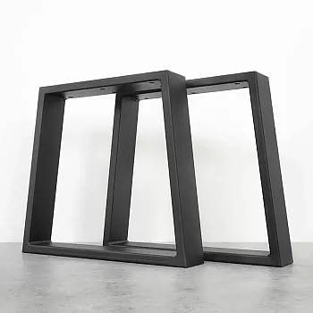 Trapecijos formos metalinė stalo koja iš plieno, aukštis 45 cm, plotis 40 cm, 2 vnt rinkinyje