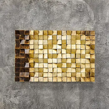 3D metallikunst, kuldne mosaiik 2, 110x70 cm