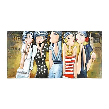 3D metalo meno kūriniai, Dvidešimtmečių moterys, išmatavimai 65x130cm, svoris 8,5 kg
