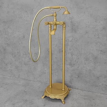 Freestanding floor bath faucet, color - antique brass, satined, height: 101cm