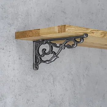 Dekoratīvie čuguna plauktu turētāji DEKORIA, 16x10,5cm komplektā divi gab.