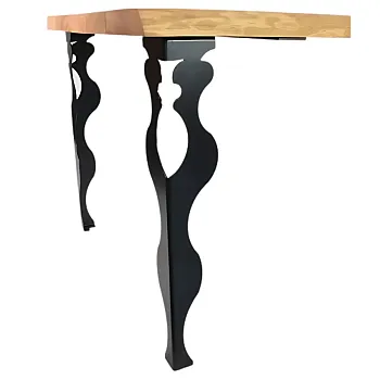 Metalinės stalo kojos Glamour pagamintos iš plieno, juodos spalvos, aukštis 72 cm, rinkinyje 4 vnt.