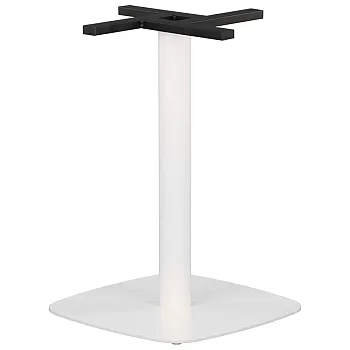 Central table base, height 71.5 cm, bottom plate dimensions 49.5 x 49.5 cm, white color, weight 16.5 kg