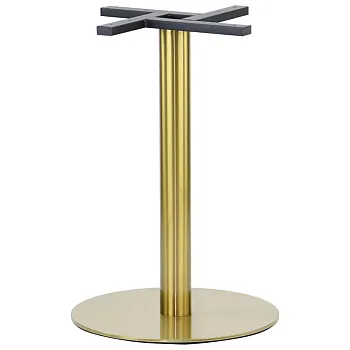 Golden color central table base, made of stainless steel, gold color, height 72 cm, bottom base 50 cm