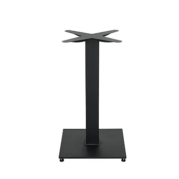 Keskmine metallist lauajalg terasest – ruudukujulise alusega ristkinnitusega, must viimistlus, kõrgus 73 cm, alumine alus 40x40 cm