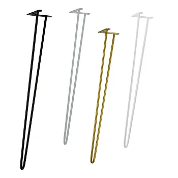 Decorative steel table legs hairpin type, made from 2 bars, diameter 10 mm, height 80 cm, set of 4 legs