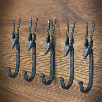Clothes hanger, forged metal, in the look of gazella, height 15 cm, set of 5 pieces