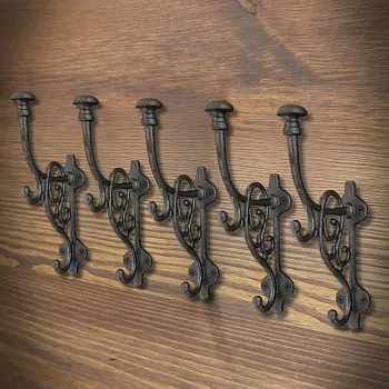 Clothes hanger set 5 pcs., cast iron, height 21.5 cm