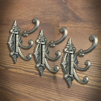 Clothes hanger set 3 pcs, cast iron, height 15 cm