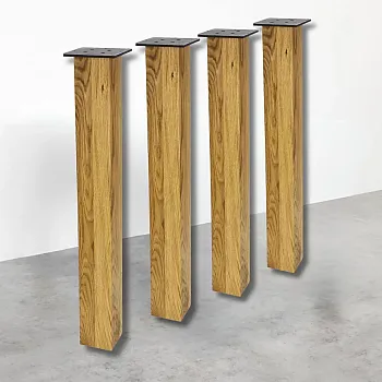 Taisnas galda kājas no dabīga ozolkoka, augstums 71, platums 8 cm, brūns eļļots ozols, komplekts 4 gab.