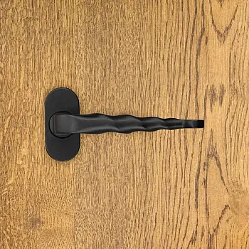 Window handle, twisted, lenght: 15 cm, black, set of 4 pcs.