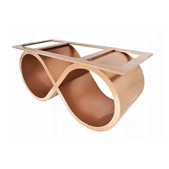 Curved copper harmony: A designer steel table base for inspired living, for tables 200-300 cm.
