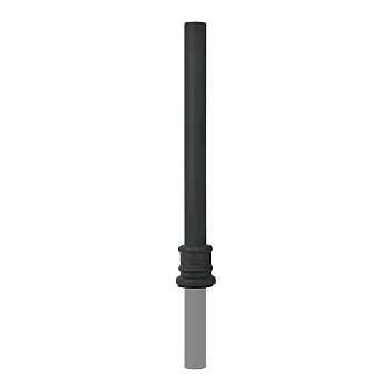 Concrete-in road bollard, galvanised and powder-coated, black RAL 9005, set of 2