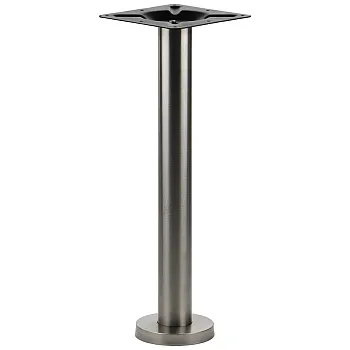 Nerūdijančio plieno metalinis stalo pagrindas su centrine kolona, tvirtinamas prie grindų, aukštis 72,5 cm