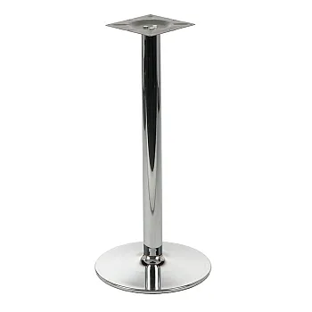 Augsts metāla galda pamats ar centrālo kolonnu, hroma apdare, augstums 110 cm, diametrs 46 cm