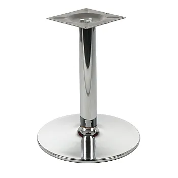 Low height chrome finish table base with central column, height 57.5 cm, base diameter 46 cm