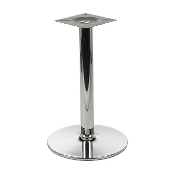 Chrome-plated central table base with central column, base diameter 46 cm or 57 cm, height 72 cm